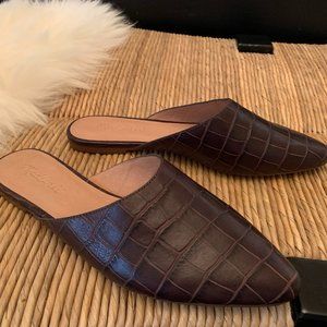 Madewell Remi croc-embossed mule